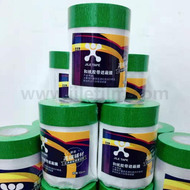 Ruban crêpe avec film HDPE pour peinture extérieure